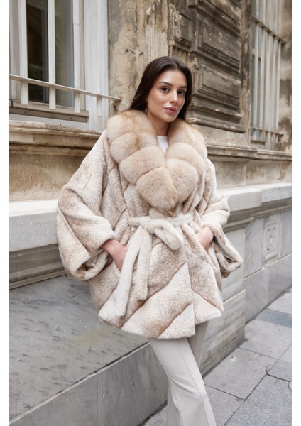 Fleur De Neige Hakiki Kürk Kaban Bej fiyatları