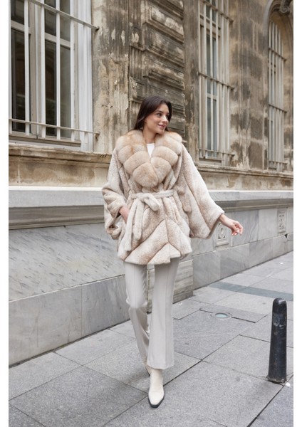 Fleur De Neige Hakiki Kürk Kaban Bej fırsatları