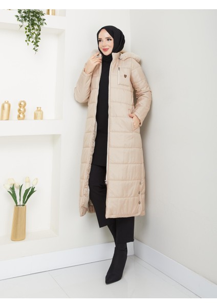 Kışlık Kapitone Şişme Kadın Kaban Kapşonlu Araboy Fermuarlı 20250 fiyatları
