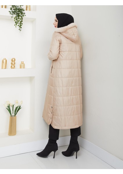 Kışlık Kapitone Şişme Kadın Kaban Kapşonlu Araboy Fermuarlı 20250 fırsatları