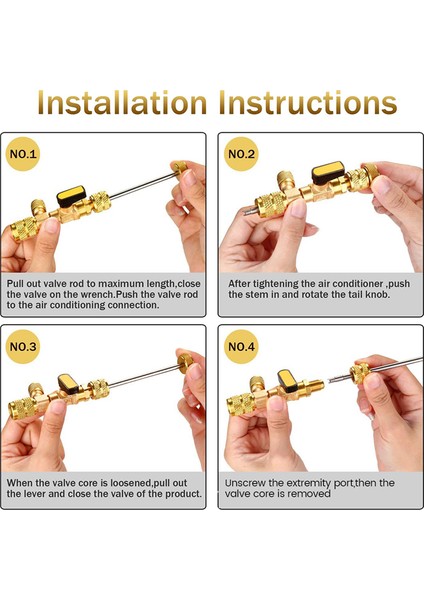 R22 R12 R407 R410 R404 R32 R600 Ile Iki Boyutlu 1/4 ve 5/16 Port ile Valf Çekirdek Çıkarma Takım Kiti Takım Kiti (Yurt Dışından) fiyatları