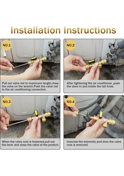 R22 R12 R407 R410 R404 R32 R600 Ile Iki Boyutlu 1/4 ve 5/16 Port ile Valf Çekirdek Çıkarma Takım Kiti Takım Kiti (Yurt Dışından) indirimleri