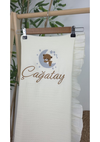 Müslin Yeni Doğan 4katlı Organik %100PAMUK Kişiye Özgü Nakışlı Hastane Çıkış Seti (Ayıcık Model 4) fırsatları