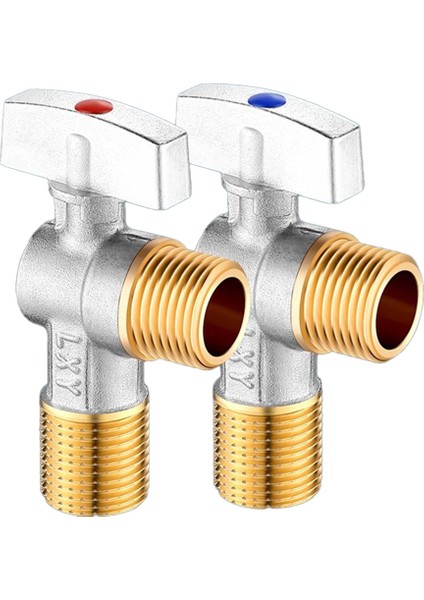 2pcs Pirinç Sıcak ve Soğuk Su Giriş Top Valfı 20MM Banyo Banyo Durdurma Valf Tuvalet Bağlantısı Su Basınç Regülatörü (Yurt Dışından)