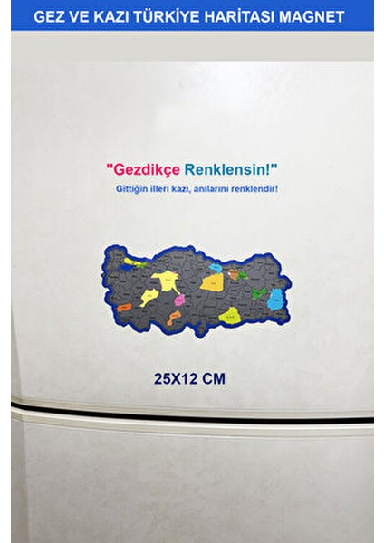 Türkiye Haritası Magnet 24x12 cm Renkli Tasarım ile Eğlenceli Anılar fırsatları