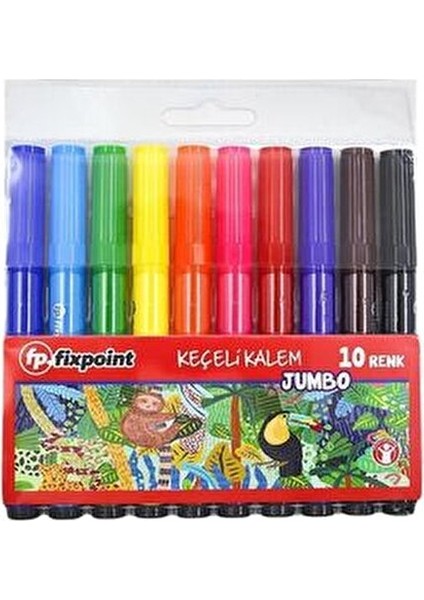 Jumbo Keçeli Kalem 10 Renkli Çizim İçin Uygun 10 Adet Renkli Kalem Seti modelleri