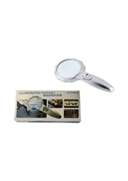 LED Işıklı Büyüteç 4x Büyütme Gümüş Renk Tekli 70mm Lens ile Kullanım Kolaylığı