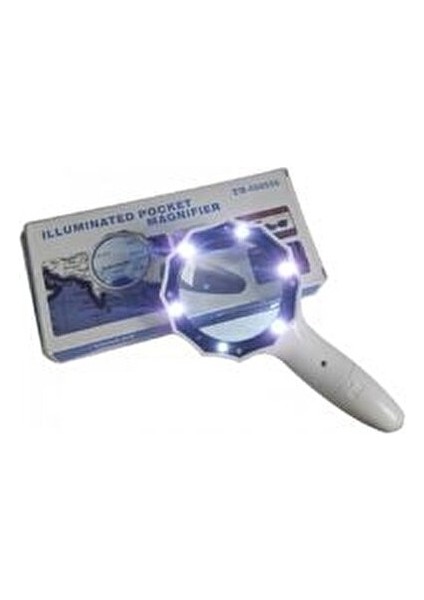 LED Işıklı Büyüteç 4x Büyütme Gümüş Renk Tekli 70mm Lens ile Kullanım Kolaylığı