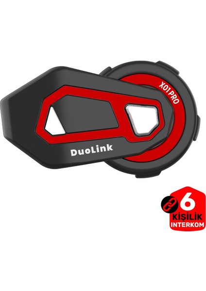 X01 Pro İnterkom Bluetooth 6 Kişi Grup Motosiklet Kulaklık Müzik Paylaşımı Kask Intercom Sesli Yanıt