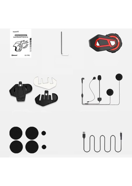 X01 Pro İnterkom Bluetooth 6 Kişi Grup Motosiklet Kulaklık Müzik Paylaşımı Kask Intercom Sesli Yanıt modelleri