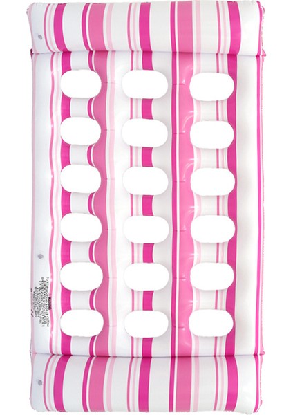 Şişme Su Yüzer Drenaj Üst Şezlong Kalınlaştırılmış Yüzer Yatak Su Partisi Renkli Çizgili Yüzer Sıra (Yurt Dışından)