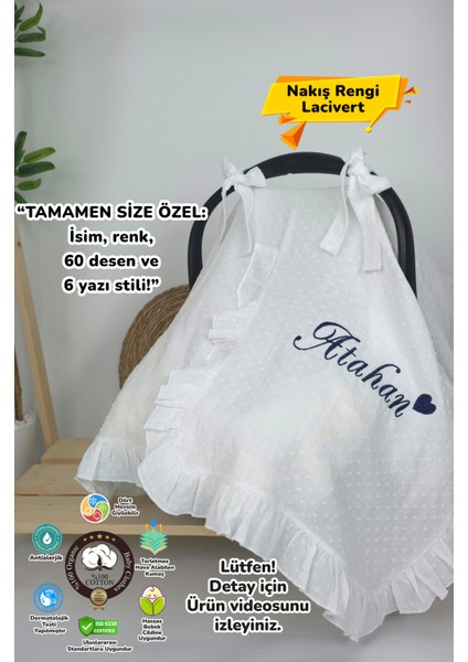 Müslin Yeni Doğan 2katlı Organik %100PAMUK Kişiye Özgü Nakışlı Hastane Çıkış Seti (Kalpli Model-2)