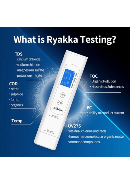 Içme Suyu Kalitesi Test Cihazı, 6 Arada Tds Metre Dijital Su Test Cihazı Toc, Cod, Tds, UV275, Ec &amp; Temp /organik Kontaminasyon (Yurt Dışından) fiyatları