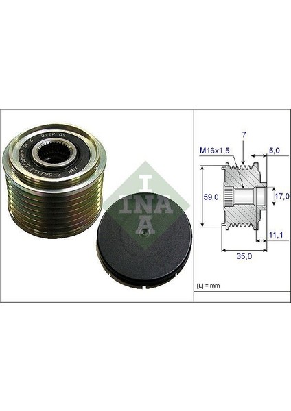 535015910 - Alternatör Kasnağı Transit 2.4 Dı-2.4de-2.4 Tdcı 00-