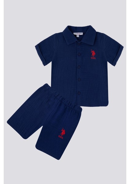 Kindly Lacivert Bebek Polo Yaka T-shirt Takım