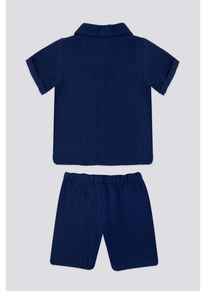 Kindly Lacivert Bebek Polo Yaka T-shirt Takım