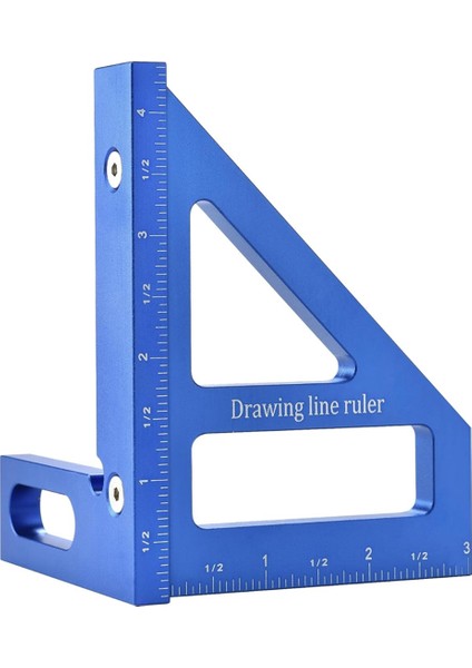 Çok Açılı Ölçüm Cetveli, 45/90 Derece Alüminyum Alaşım Ahşap Işleme Kare Prensör, Mıter Üçgen Cetvel Mavisi (Yurt Dışından)