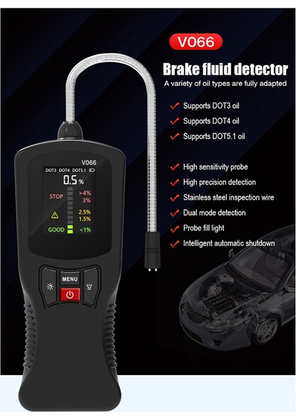 V066 Fren Yağı Dedektörü Teşhis Araç Fren Yağı Nemi Içerik Test Cihazı Fren Yağı Dijital Ekran (Yurt Dışından) modelleri