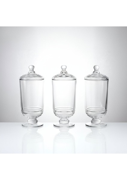3’lü Çember Desen Tezgah Üstü Uzun Cam Drajelik-Baharatlık-Kavanoz Seti 3X950 Cc. fiyatları
