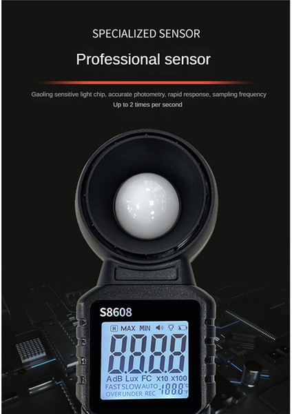 Dijital Aydınlık Işık Metre Test Cihazı 200.000 Lux Metre Luxmeter Aydınlatma Yoğunluğu Parlaklık Ölçüm Aracı (Yurt Dışından) modelleri