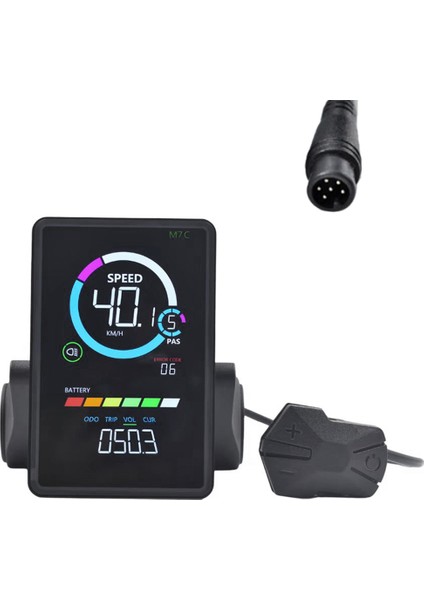 M7C-2 Elektrikli Bisiklet LCD Ekran Metre 24V 36V 48V 60V E Scooter LCD Panel, USB Uart ile Dağ Elektrikli Bisiklet 6pin (Yurt Dışından)
