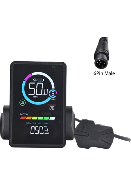 M7C-2 Elektrikli Bisiklet LCD Ekran Metre 24V 36V 48V 60V E Scooter LCD Panel, USB Uart ile Dağ Elektrikli Bisiklet 6pin (Yurt Dışından) indirimleri