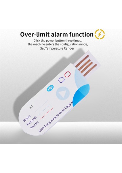USB Sıcaklık Veri Günlüğü 14400 Puan USB Raporu 60 Gün IP65 Tek Kullanımlık Kayıt Cihazı (Yurt Dışından) fırsatları