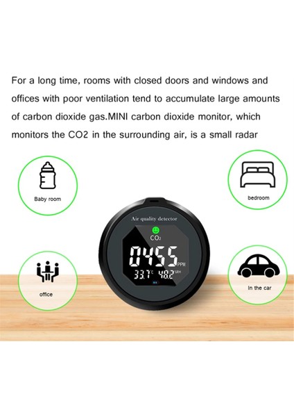 Co2 Metre Alarm Aleti Karbon Dioksit Dedektörü Çok Fonksiyonlu Termohygrometre Hava Kalitesi Dedektörü (Yurt Dışından) fırsatları