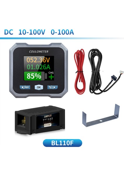 BL110F Coulometre Pil Ölçer DC10-100V 0-100A Elektrik Quadricycycle Için Su Geçirmez Pil Sayacı ve Voltmetre, Bir (Yurt Dışından) fırsatları