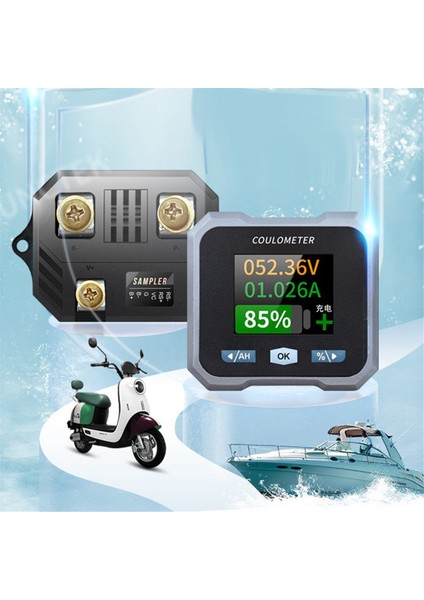 BL110F Coulometre Pil Ölçer DC10-100V 0-100A Elektrik Quadricycycle Için Su Geçirmez Pil Sayacı ve Voltmetre, Bir (Yurt Dışından) indirimleri