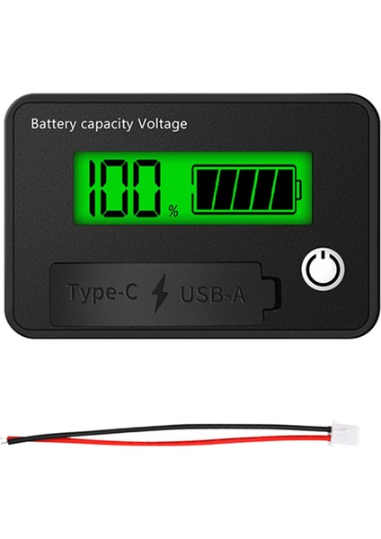 Dc 8-30V LCD Dijital Pil Voltmetre Kapasite Göstergesi Lityum Asit Pil Voltaj Test Cihazı Ölçer Aracı Typec Çıkışı, C (Yurt Dışından) indirimleri