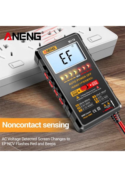 Aneng M119 Taşınabilir Dijital Multimetre 6000 Sayım Multimetro Avometre Transistör Kondansatör Test Cihazı (Yurt Dışından) modelleri