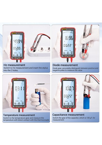 Aneng 681 Şarj Edilebilir Dijital Multimetre Iletişim Olmayan Voltaj Test Cihazı Ac/dc Voltaj Ölçer LCD Ekran Akım Test Cihazı Kırmızı (Yurt Dışından) fırsatları