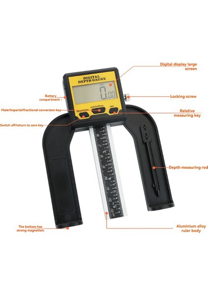 Ahşap Işleme Aracı Için 0-80MM Dijital Derinlik Göstergesi Dijital Kaliper Mini Dijital Yükseklik Gösterge Derinlik Guage (Yurt Dışından) indirimleri