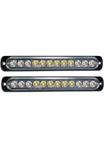 12LED Güvenlik Acil Durum Yanıp Sönen Işıklar, 12V-24V Flaş Uyarı Işığı, Beacon Beacon LED Işık Çubuğu, Mavi+Beyaz (Yurt Dışından)