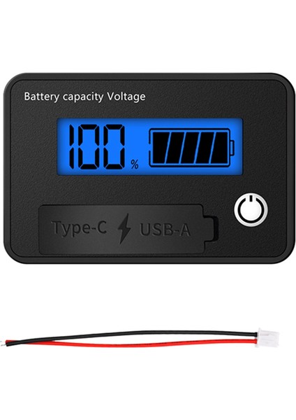 Dc 8-30V LCD Dijital Pil Voltmetre Kapasite Göstergesi Lityum Asit Pil Voltaj Test Cihazı Ölçer Aracı Typec Çıkışı, D (Yurt Dışından) indirimleri