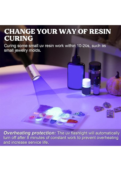 Reçine Kabulma Için Uv Işığı, 365NM Uv El Flashlight Siyah Işık, Hızlı LED Su Geçirmez Uv Lambası Pet Idrar Için Şarj Edilebilir (Yurt Dışından) fırsatları