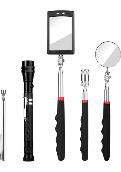 Teleskoping Manyetik Toplama Alet Seti, Genişletilebilir Denetimmirror Led&#39;i Gözlemleme Aracı Kontrol Etmek Için Aydınlatılmış Küçük (Yurt Dışından)
