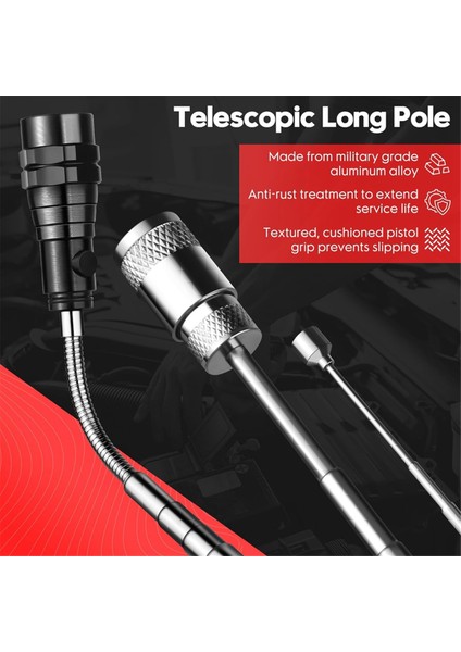 Teleskoping Manyetik Toplama Alet Seti, Genişletilebilir Denetimmirror Led&#39;i Gözlemleme Aracı Kontrol Etmek Için Aydınlatılmış Küçük (Yurt Dışından) fiyatları
