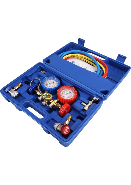 Ac Gösterler R134A R12 R22 R502 3 Yolu Otomotiv Ac Gösterge Antishock Göstergeleri Hortumlar Bağlayıcılar Adaptör Deliren Musluk Freon Kiti (Yurt Dışından)