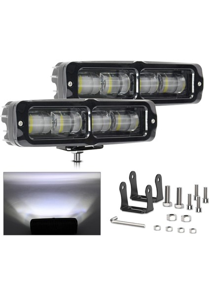 2pcs 6 Inç LED Işık Çubuğu, 80W Sisli Off Off Yol Işıkları Kamyon Suv Atv Tekne Motosikleti, Beyaz Işık Için Iş Işık Çubuğu (Yurt Dışından) fırsatları