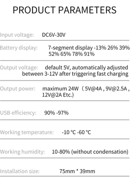 Araç Pil Pil Voltajı ve Güç Ekran Pil Gücü Ölçüm Voltaj Ölçüm Modülü DC6V-DC30V (Yurt Dışından) modelleri