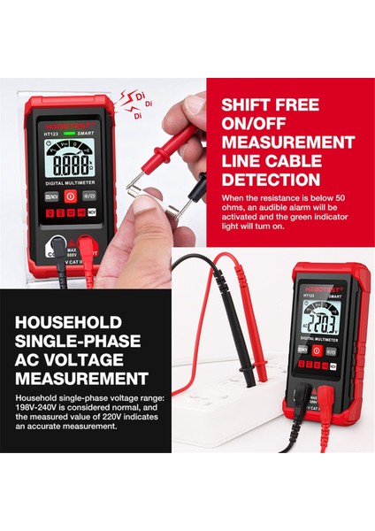Habotest HT123 Dijital Multimetre, Ac/dc Voltaj Direnç Süreklilik Ölçüm Test Cihazı, Elektrik Multimetre Devre Test Cihazı (Yurt Dışından) fiyatları