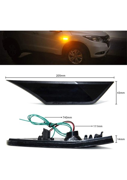 Yan Işaretli Işıklar Dinamik Akış Sıralı Dönüş Sinyal Lambaları Honda Civic 10TH 16-2021 34350-TET-H01, 34300-TET-H01 (Yurt Dışından) modelleri