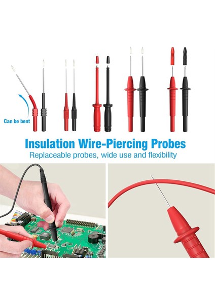 25PCS Multimetre Test Kuaftakları Kit, Değiştirilebilir Timsah Klipsleri, Tel Delici Problar, Timsah Klipsleri (Yurt Dışından) fiyatları