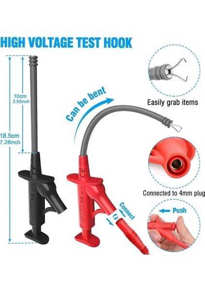 25PCS Multimetre Test Kuaftakları Kit, Değiştirilebilir Timsah Klipsleri, Tel Delici Problar, Timsah Klipsleri (Yurt Dışından) indirimleri
