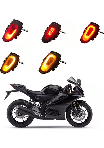 Motosiklet Arka LED Dinamik Fren Işığı Yamaha R15 V3 2017-2022 V4 R15M 2023+ Dönüş Sinyal Işığı (Yurt Dışından) indirimleri