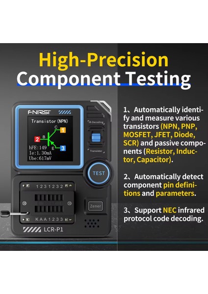 Fnirsi Lcr-P1 Transistör Test Cihazı Multimetre Triot Esr Npn Pnp Mosfet Smd Kapasitans Direnci Çok Fişli Test Cihaz (Yurt Dışından) modelleri
