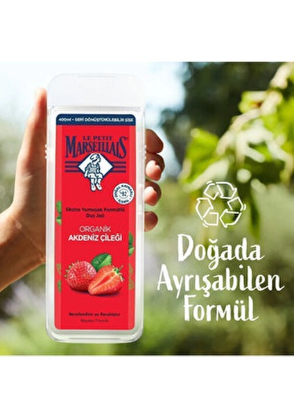 Duş Jeli Akdeniz Çileği 650 ml x 2 Organik ve Nazik Temizleme fırsatları