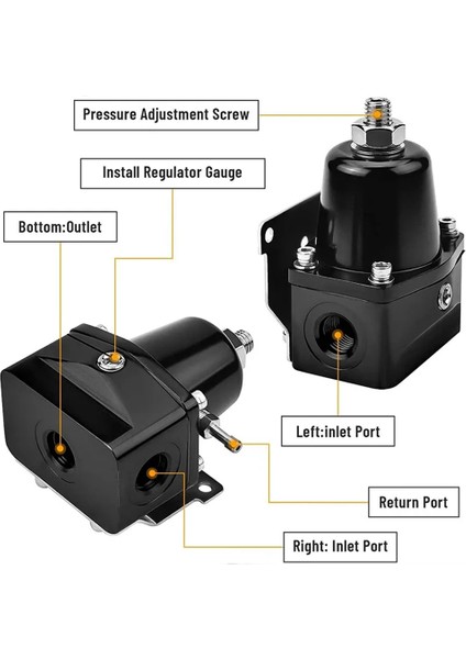 Ayarlanabilir Yakıt Basıncı Regülatör Kiti Yağı 0-100PSI Gauge -6AN Siyah (Yurt Dışından) fırsatları